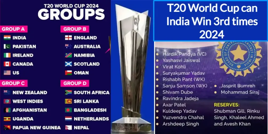 T20 World Cup can India Win 3rd times 2024, ICC T20 World Cup 2024 Date